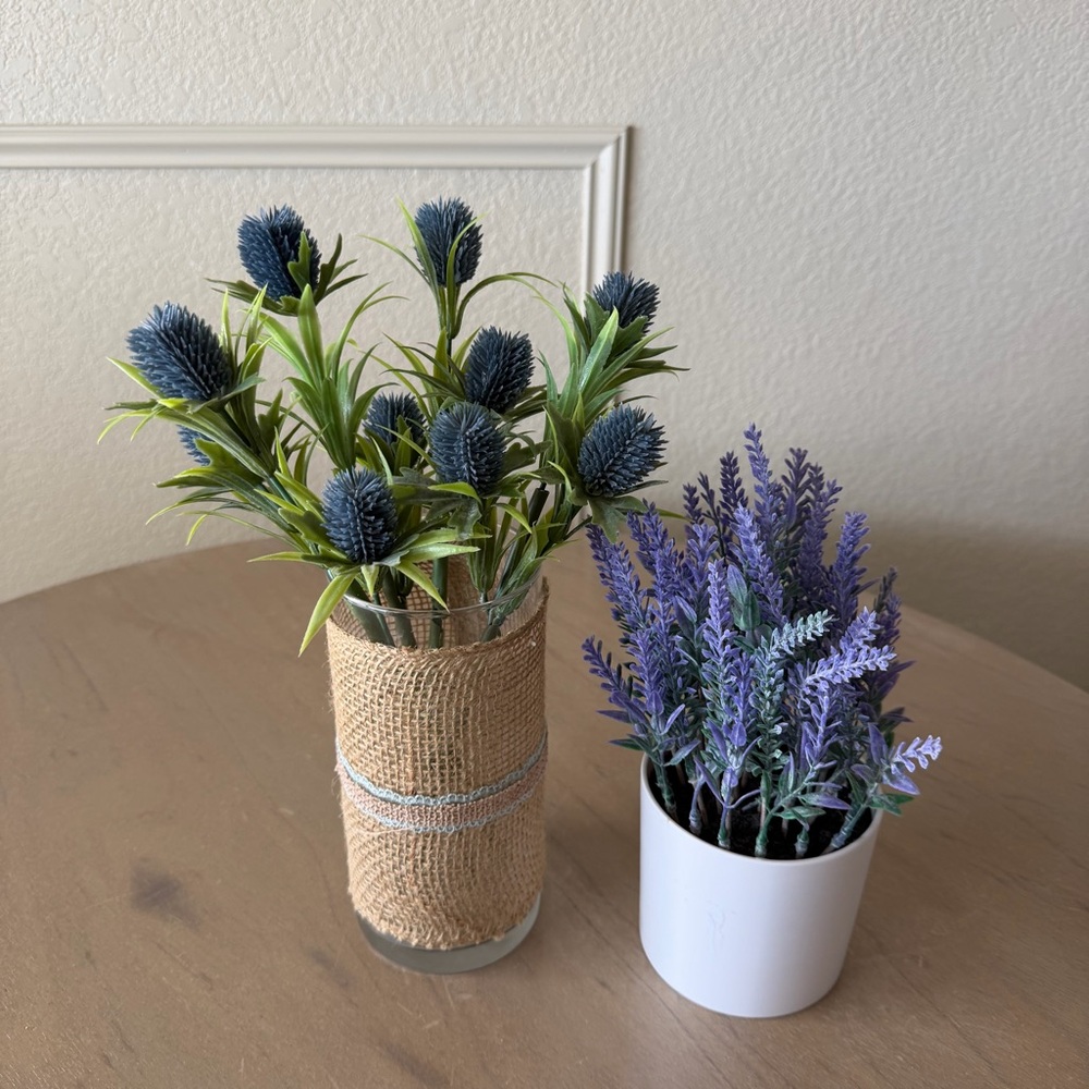 Artificial Lavender and Thistle Arrangement‎ Set